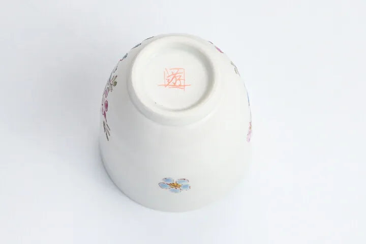 KUTANI WARE YUNOMI FLOWER BLUE/ IROEKUTANI YUU