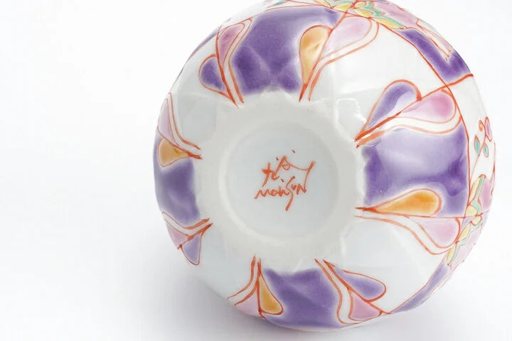 KUTANI WARE SOAP BOTTLE FLOATING FLOWER ART LAVENDER / GINSYUU KLIN