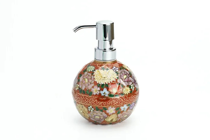 KUTANI WARE SOAP BOTTLE, HANAZUME / TAISHI KILN