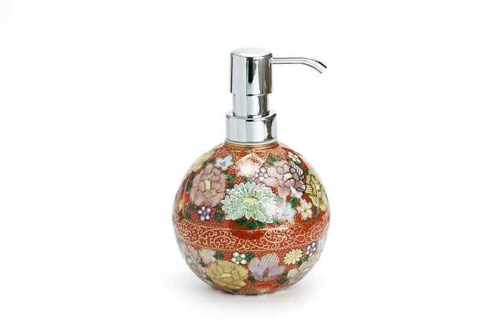 KUTANI WARE SOAP BOTTLE, HANAZUME / TAISHI KILN