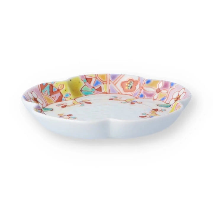 KUTANI WARE MOKKO SMALL PLATE BLOSSOM / GINSYUU KLIN