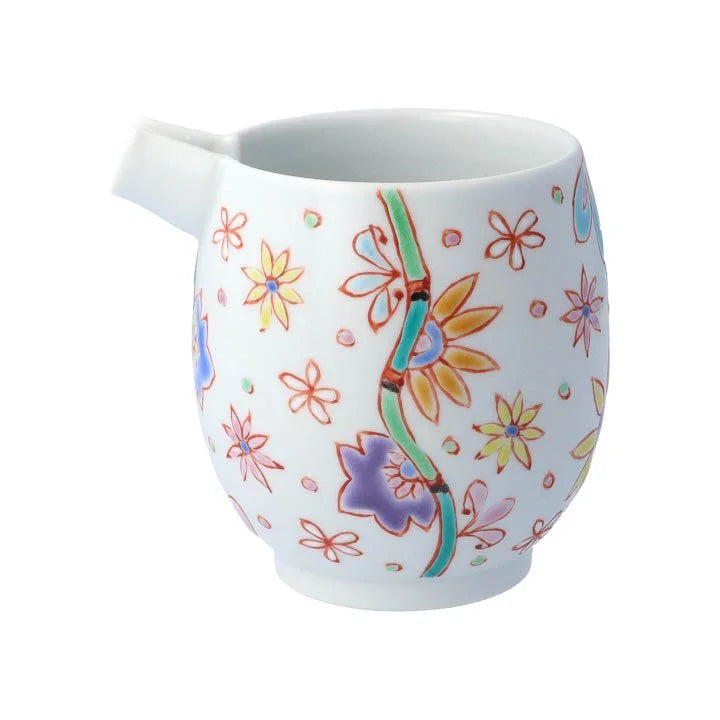 KUTANI WARE SAKE VESSELS SET FULL OF FLOWERS/GINSYUU KILN