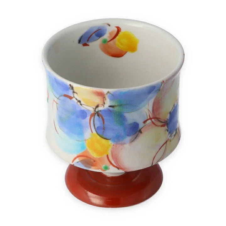 JAPANESE WINE GLASS KUTANI GOBLET DANCING IN THE WIND /KOKUZOU KLIN