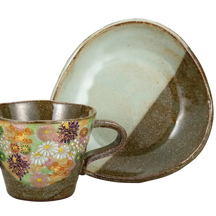 KUTANI WARE PAIR COFFEE HANAZUME