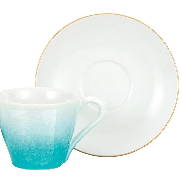 KUTANI WARE PAIR COFFEE CUPS – SILVER GLAZE (GIFT BOX INCLUDED)