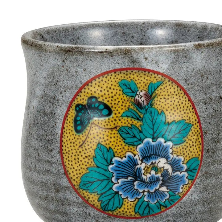 KUTANI WARE (YOSHIDAYA BOTAN STYLE )JAPANESE MUG