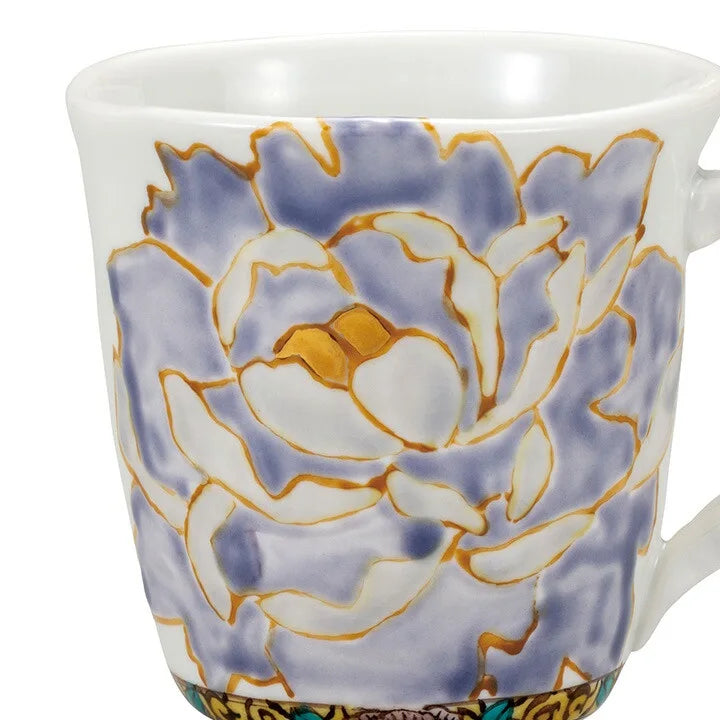 KUTANI WARE MUG PURPLE BOTAN /TSUYOSHI SATOU