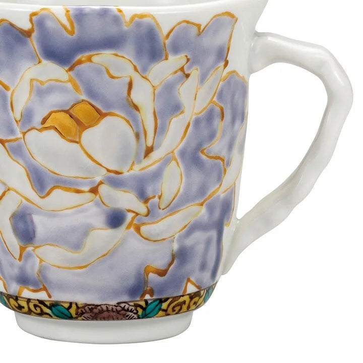 KUTANI WARE MUG PURPLE BOTAN /TSUYOSHI SATOU