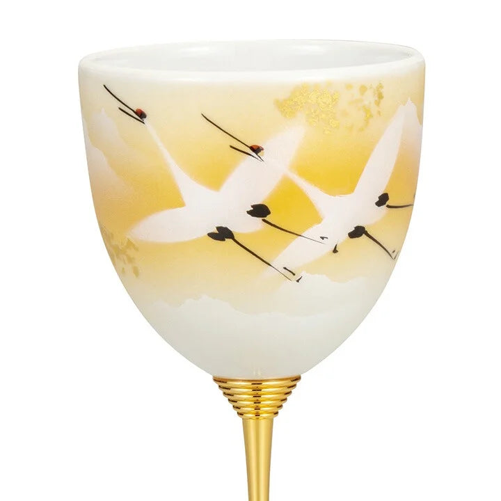KUTANI WARE WINE CUP GOLD LEAF GUNZURU