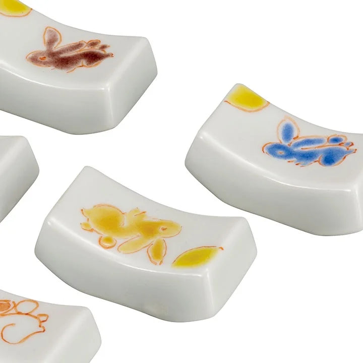 KUTANI WARE CHOPSTICK RESTS TSUKI USAGI