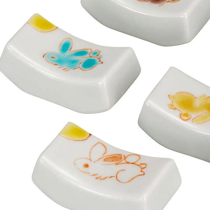KUTANI WARE CHOPSTICK RESTS TSUKI USAGI