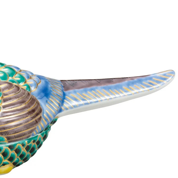 KUTANI WARE PHEASANT INCENSE BURNER NINSEI STYLE