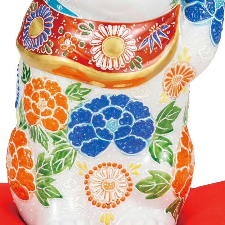 JAPAN KUTANI  LUCKY CAT( MANEKI-NEKO) WHITE-MORI
