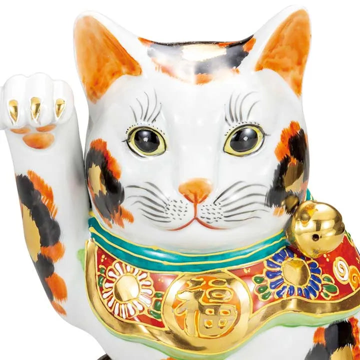 KUTANI WARE JAPANESE MANEKI NEKO (BECKONING CAT) – GOLDEN CALICO