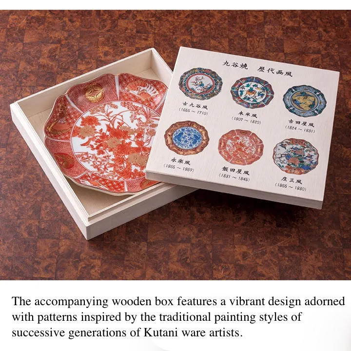 KUTANI DECORATIVE PLATE - EIRAKU DESIGN, TRADITIONAL JAPANESE CERAMIC ART