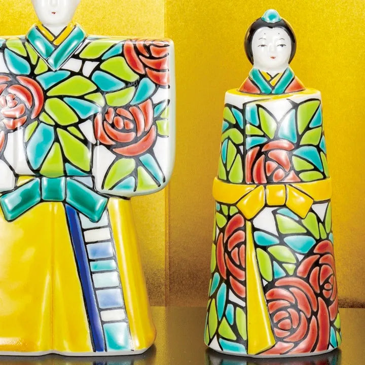 KUTANI WARE STANDING HINA DOLL(AYA・ROSE)/ TAKAYUKI HASEGAWA