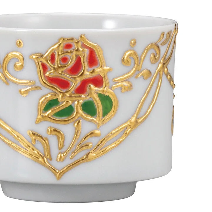 KUTANI WARE GUINOMI - HANAMUSUBI KNOT DESIGN, JAPANESE SAKE CUP BY SHIHO AIKAWA