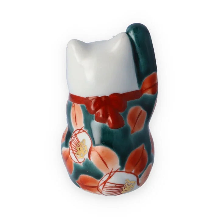 KUTANI WARE LUCKY CAT(MANEKI NEKO) YUSAI TUBAKI( RIGHT HAND)/KOKUZOU KLIN