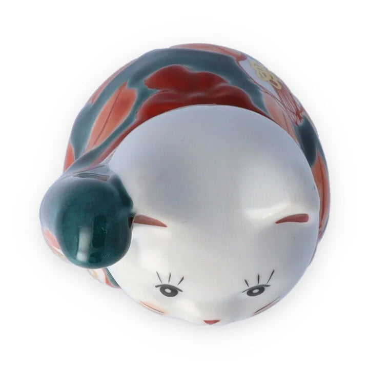 KUTANI WARE LUCKY CAT(MANEKI NEKO) YUSAI TUBAKI( RIGHT HAND)/KOKUZOU KLIN
