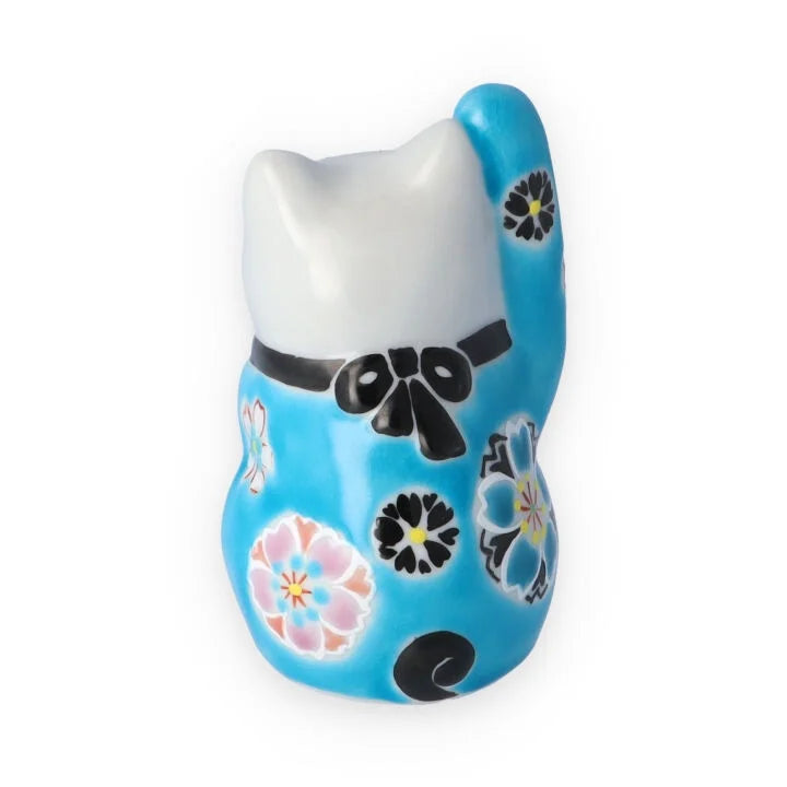 KUTANI WARE  LUCKY CAT(MANEKI NEKO) KASANE ZAKURA (BLUE)/ KOKUZOU KLIN