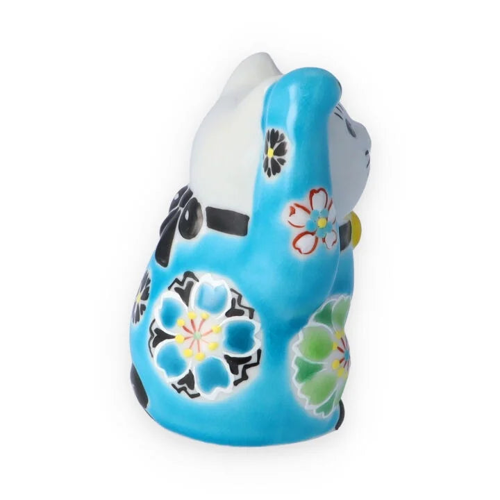 KUTANI WARE  LUCKY CAT(MANEKI NEKO) KASANE ZAKURA (BLUE)/ KOKUZOU KLIN