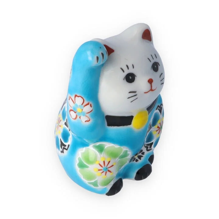 KUTANI WARE  LUCKY CAT(MANEKI NEKO) KASANE ZAKURA (BLUE)/ KOKUZOU KLIN