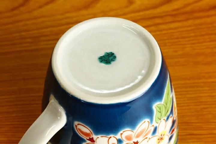 KUTANI WARE MUG FLOWERS OF THE FOUR SEASONS SAKURA /SEIKOU KLIN