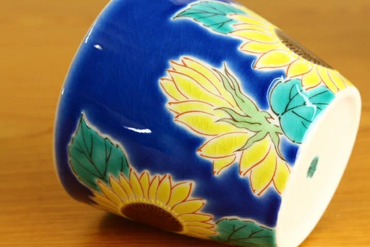 KUTANI WARE MUG FLOWERS OF THE FOUR SEASONS HIMAWARI /SEIKOU KLIN