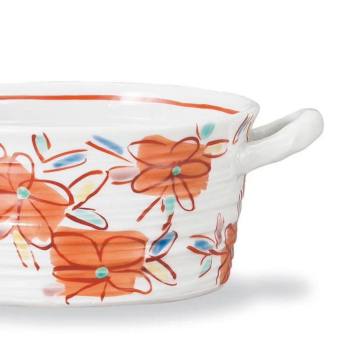 KUTANI WARE SOUP CUP RED FLORET