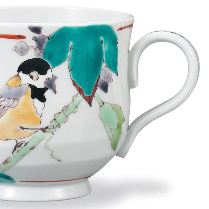 KUTANI WARE MUG CUP WILD GRAPES AND MOUNTAIN TIT / TAISHI KLIN
