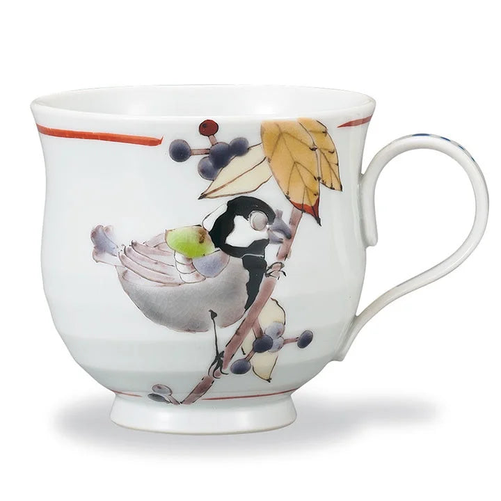 KUTANI WARE MUG CUP MURASAKI SHIKIBU AND JAPANESE TIT/ TAISHI KLIN