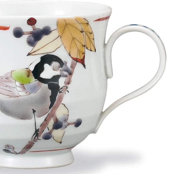 KUTANI WARE MUG CUP MURASAKI SHIKIBU AND JAPANESE TIT/ TAISHI KLIN