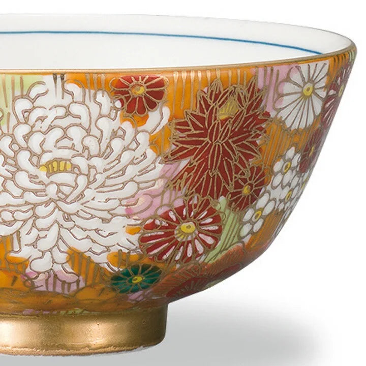 JAPANESE RICE BOWL KUTANI KIN-HANZUME DESIGN