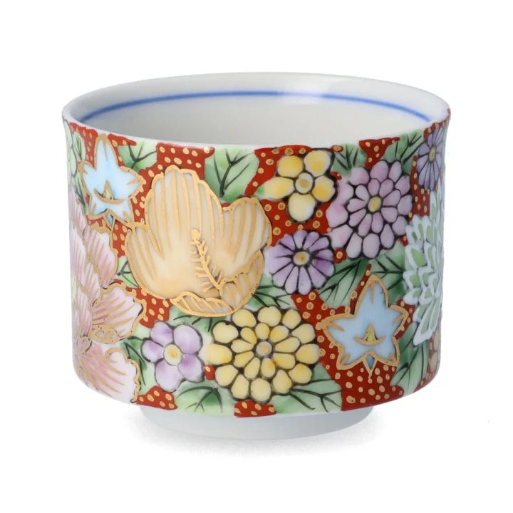 JAPANESE KUTANI GUINOMI - KIN HANAZUME RED SAKE CUP BY TAISHI KLIN