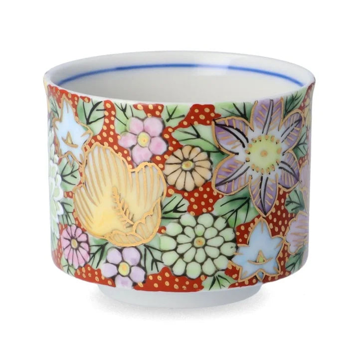 JAPANESE KUTANI GUINOMI - KIN HANAZUME RED SAKE CUP BY TAISHI KLIN