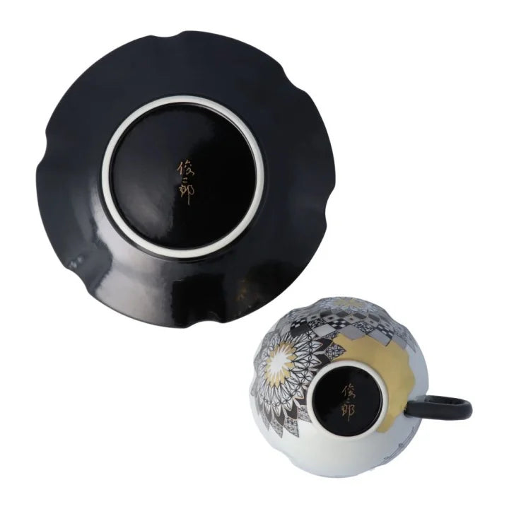 KUTANI WARE CUP & SAUCER KIN HAKUKIN SAIBYO SAI/SHUNJIRO ISHITOMI