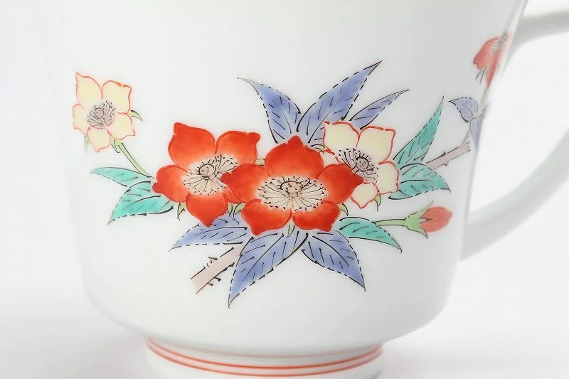 ARITA WARE COFFEE CUP ICHIGOHANAMON /  KAKIEMON