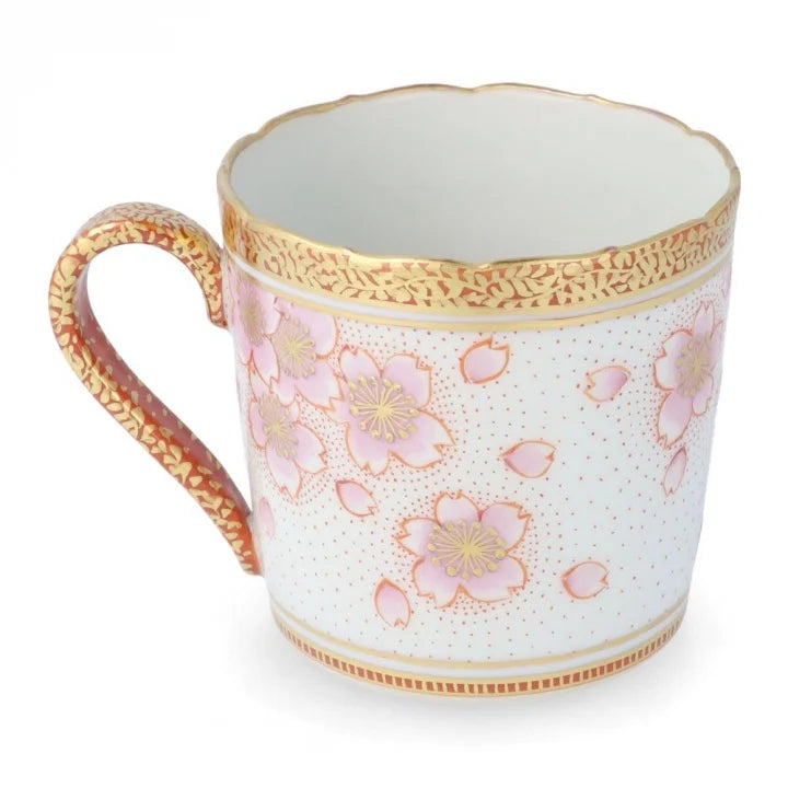 KUTANI WARE MUG CUP – KINRANDE SAKURA (CHERRY BLOSSOM) DESIGN BY YOSHINORI FUKUDA