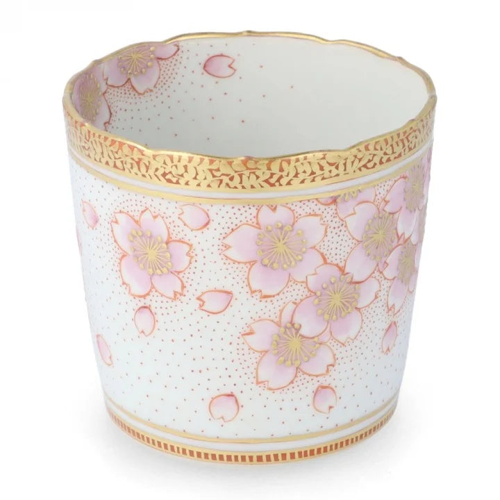 KUTANI WARE MUG CUP – KINRANDE SAKURA (CHERRY BLOSSOM) DESIGN BY YOSHINORI FUKUDA