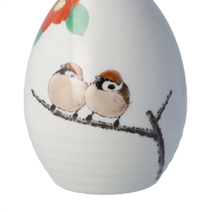 KUTANI JAPANESE SINGLE FLOWER VASE KUCHINAMI HOUDAN-GATA DAI SNOW NIJAKU-ZU / TOSHITO NAKAMURA