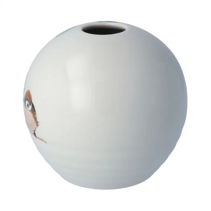 KUTANI JAPANESE SINGLE FLOWER VASE MARU-GATA TUBAKI NIJAKU-ZU / TOSHITO NAKAMURA