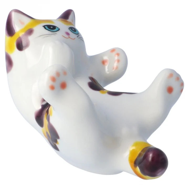 KUTANI WARE UPWARD-FACING CAT SHIKOU-YU