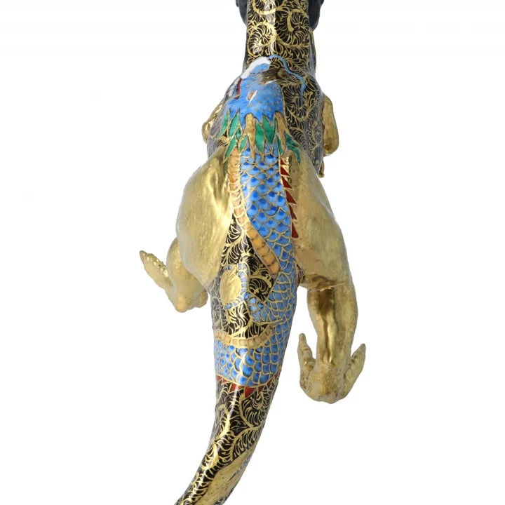 KUTANI WARE FIGURINE TYRANNOSAURUS DRAGON BY TOSHIFUMI TAKA