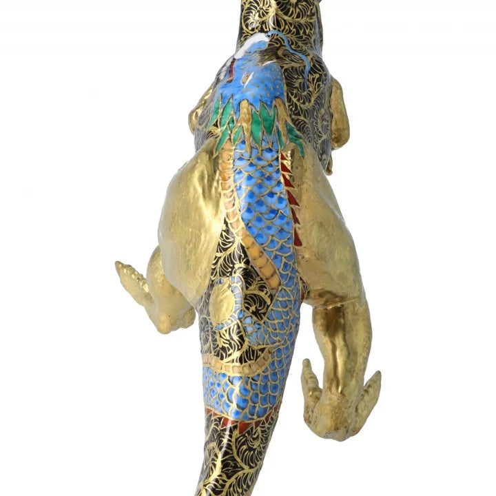KUTANI WARE FIGURINE TYRANNOSAURUS DRAGON BY TOSHIFUMI TAKA