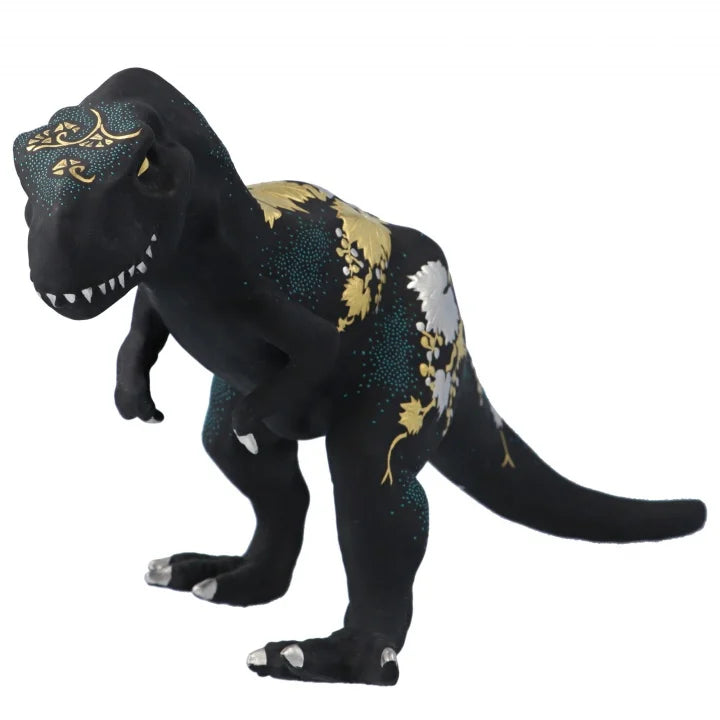KUTANI WARE FIGURINE TYRANNOSAURUS SHIROGANEMORI GRAPE DESIGN AOCHIBU BY KINGYOKU NAKADA