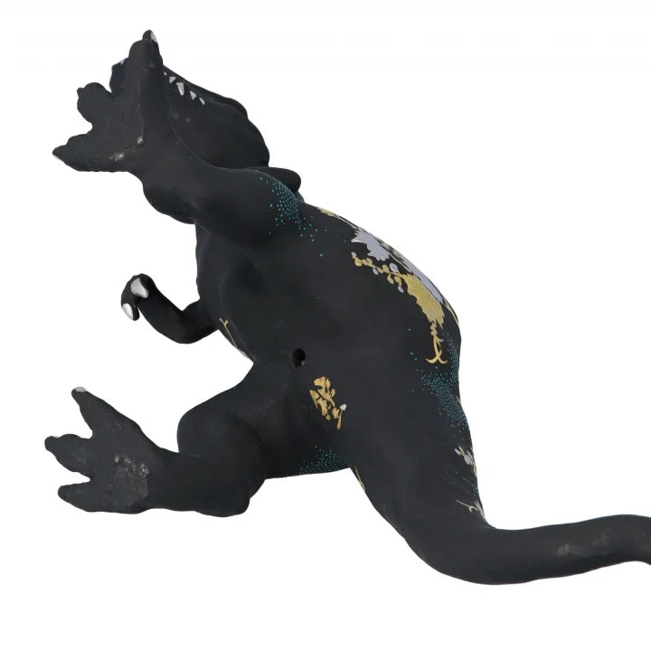 KUTANI WARE FIGURINE TYRANNOSAURUS SHIROGANEMORI GRAPE DESIGN AOCHIBU BY KINGYOKU NAKADA