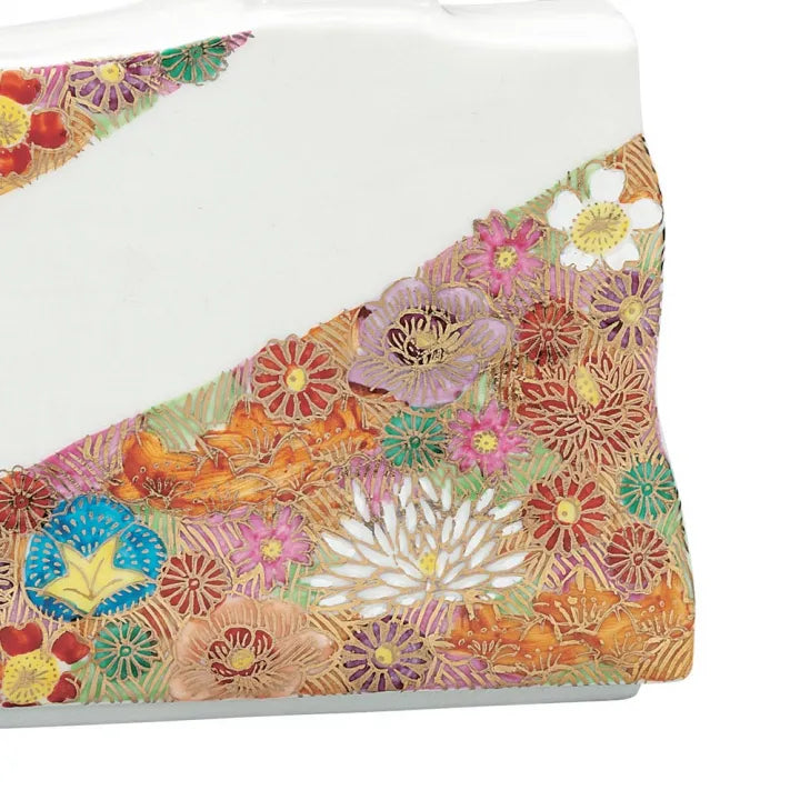 KUTANI SINGLE FLOWER VASE  GOLD HANA-ZUME FLORAL DESIGN (GIFT BOX)
