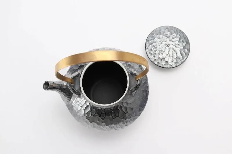ARITA WARE SMALL TEAPOT – ANTIQUE SILVER HAMMERED FINISH BY RISOGAMA