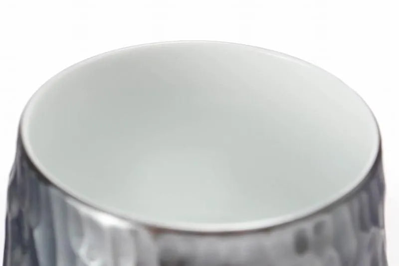 ARITA WARE ANTIQUE FINISH PURE SILVER HAMMERED “RINSEN” SENCHA TEA CUP BY RISOGAMA KILN