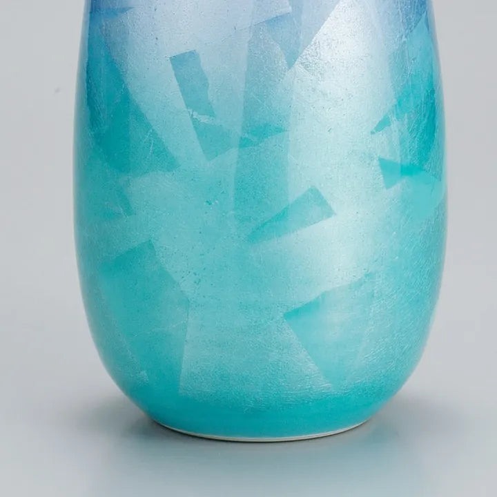 KUTANI WARE VASE SILVER-GLAZED
